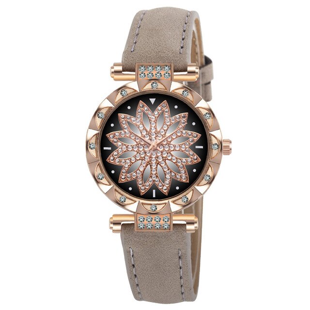 Starry Sky Leather Strap Watch for Women
