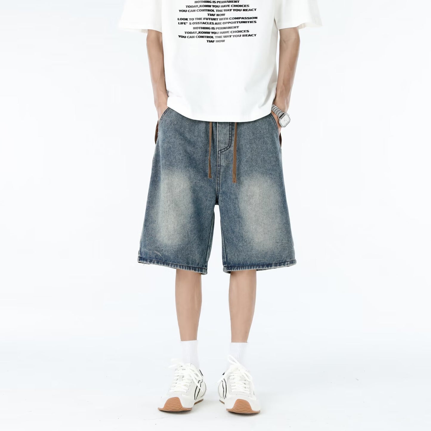Casual Cropped Denim Pants - Harajuku Style