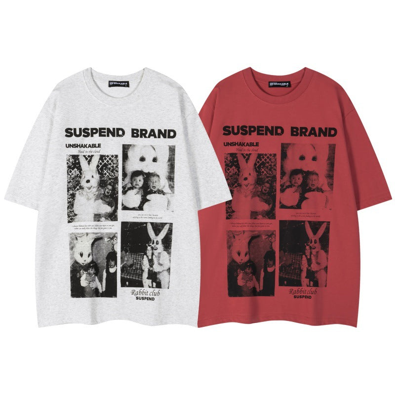 Harajuku Style Graffiti Portrait Print T-Shirt