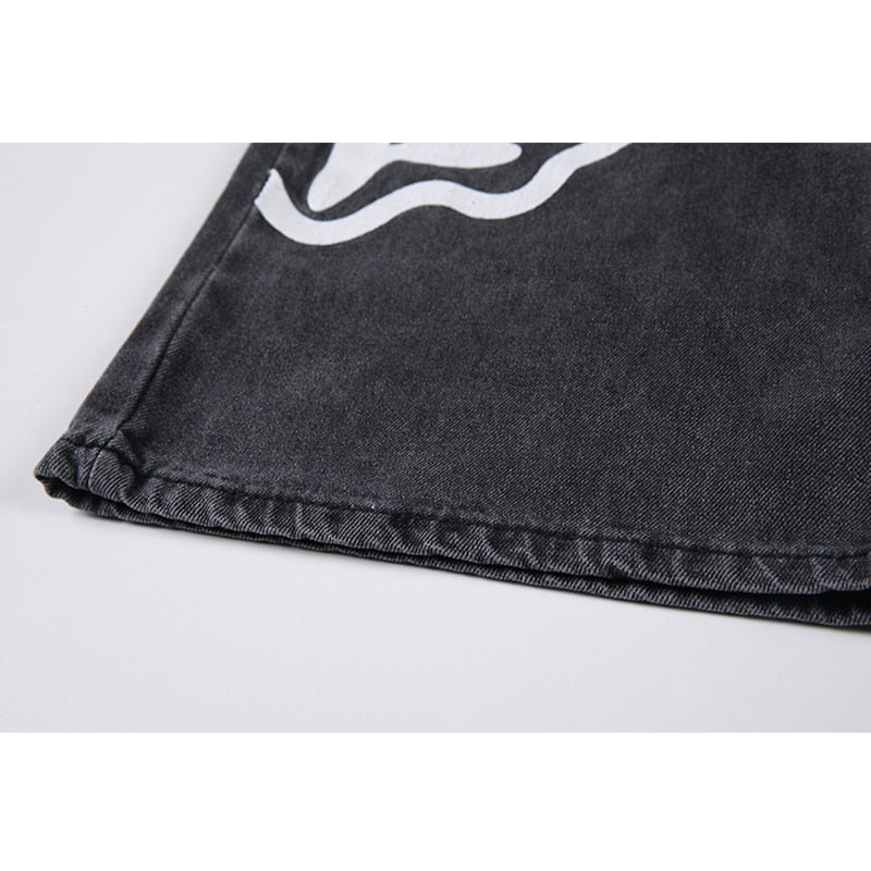 Harajuku Style Wide Leg Denim Jeans for Women