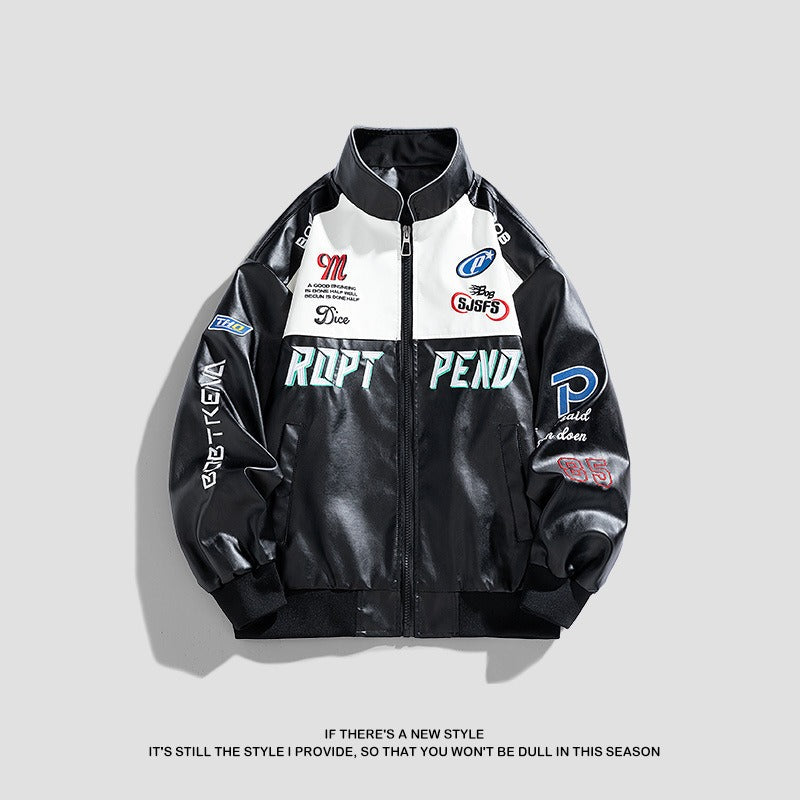 Harajuku Style Men's PU Leather Motorcycle Jacket
