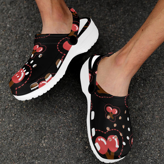 Black Cherry Print Adults Clogs