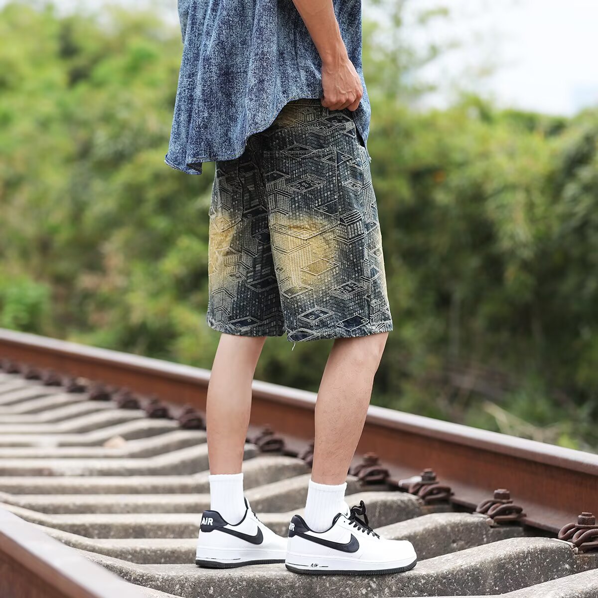 Vintage American Jacquard Summer Shorts