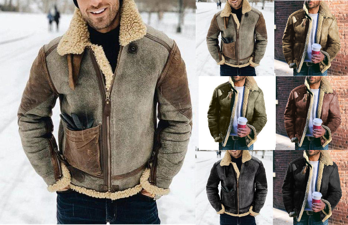 Thick Faux Leather Harajuku Men's Jacket