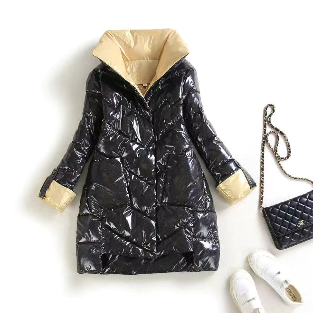 Harajuku Style Women's Windproof Quilted Hooded Parka