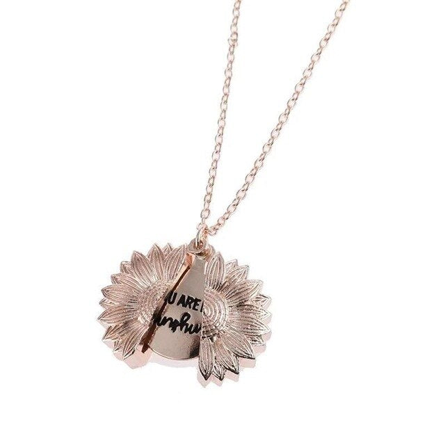 Custom You Are My Sunshine Sunflower Necklace