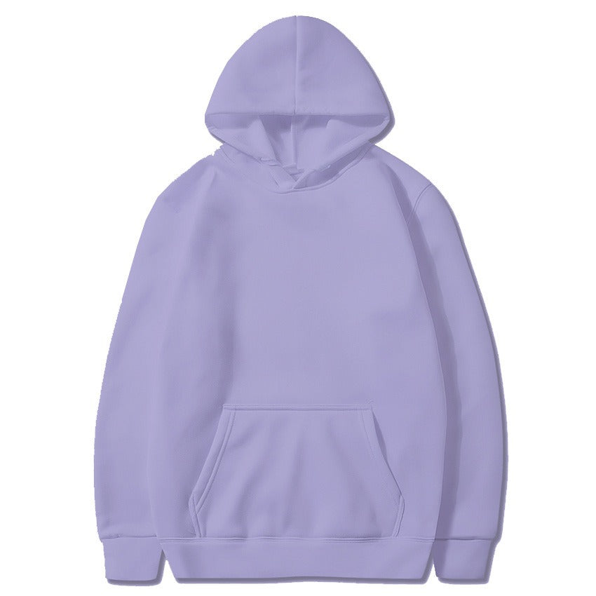 Harajuku Style Solid Color Plush Hoodie Sweatshirt