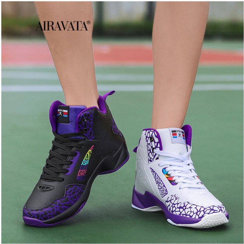 Men's Harajuku Style Leather Basketball Sneakers