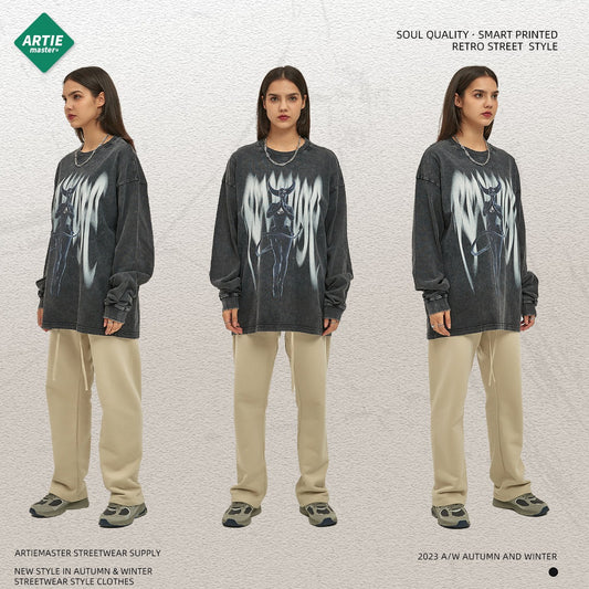 Harajuku Abstract Digital Print Tee - Retro Style