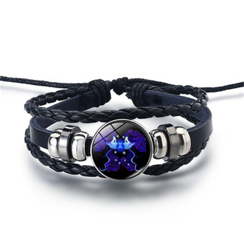 Glow in the Dark 12 Constellations Zodiac Sign Bracelet