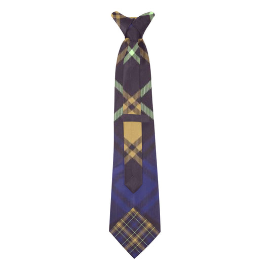 Navy Blue Plaid Tie Custom Peekaboo Necktie