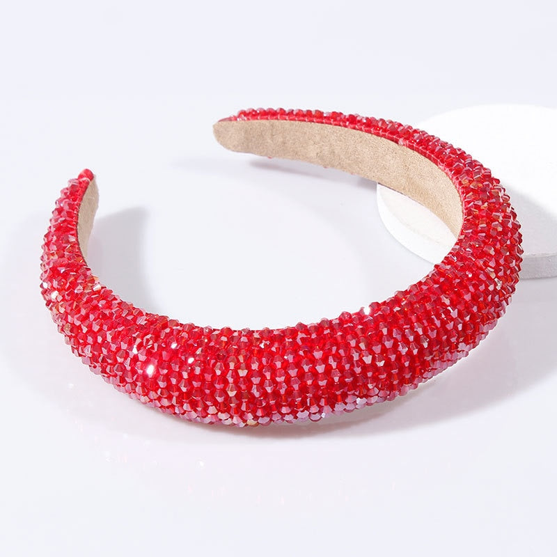 Red Thin Sponge Pearl Headband