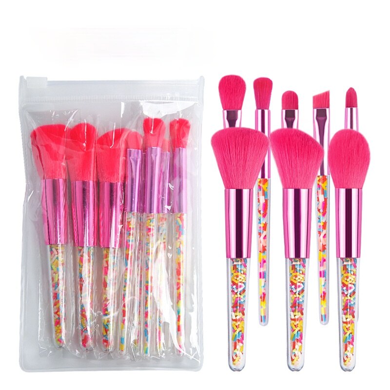 Candy-Themed Mini Makeup Brush Set - 5/8 Pcs