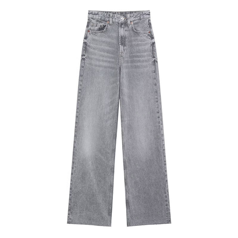 Harajuku-Inspired Women's Loose Wide-Leg Denim Pants