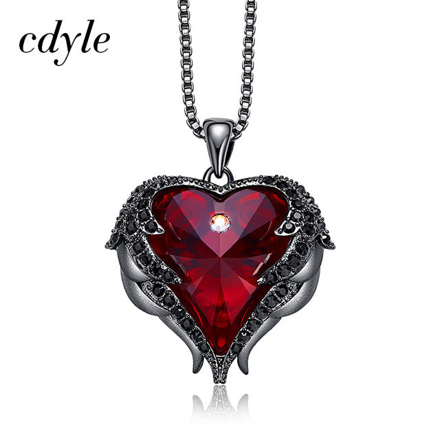 Harajuku Angel Wings Necklace with Swarovski Crystals