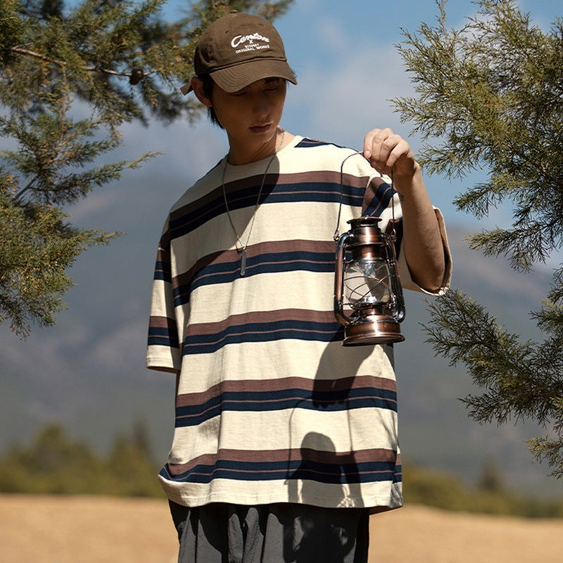 Striped Casual Round Neck T-Shirt