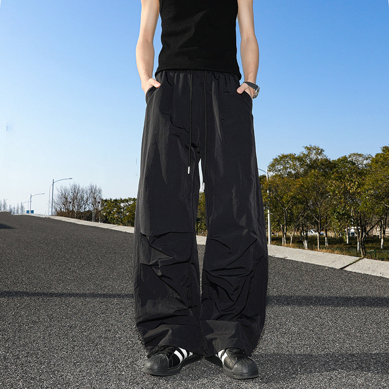 Ice Silk Assault Pants - Wide Leg Casual Style