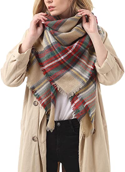 Harajuku Style Oversized Yellow Blue Scarf