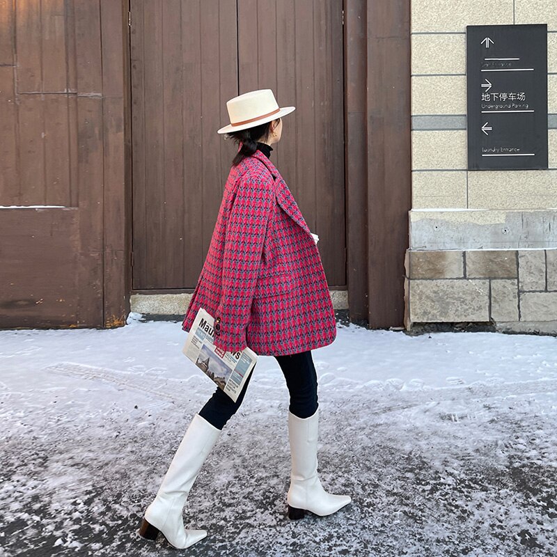 Chic Tweed Blazer for Women - Elegant Winter Outerwear