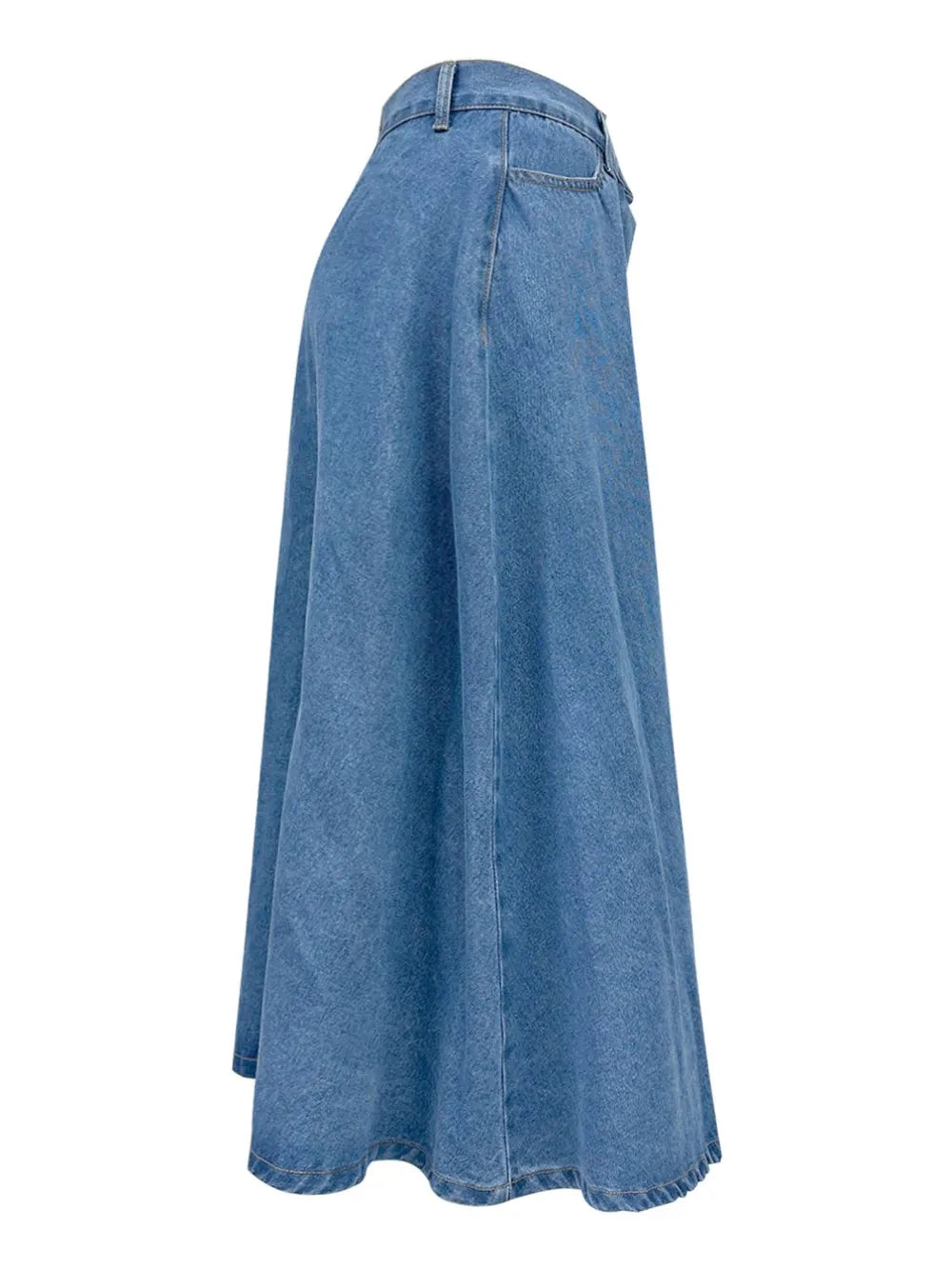 Playful High Waist Big Swing Denim Skirt