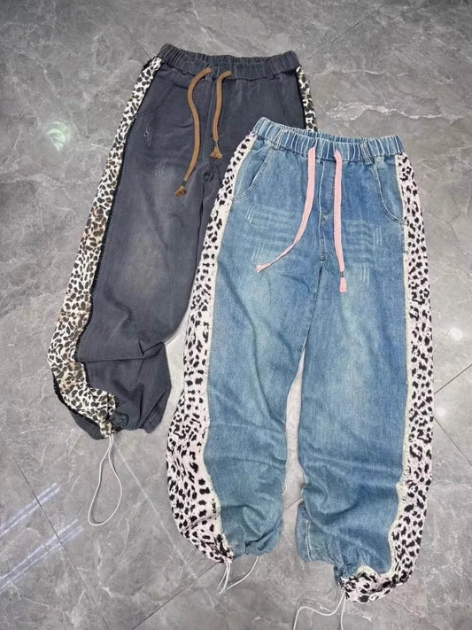 Personalized Trendy Leopard Print Splicing Leggings