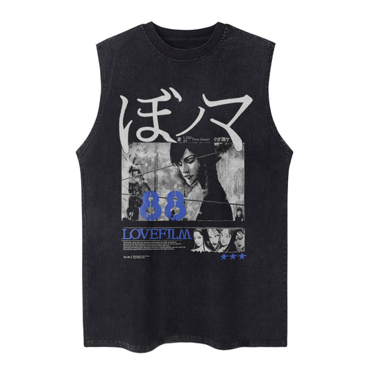 Streetwear Vest Men's Tank Top with Creative Letter Print