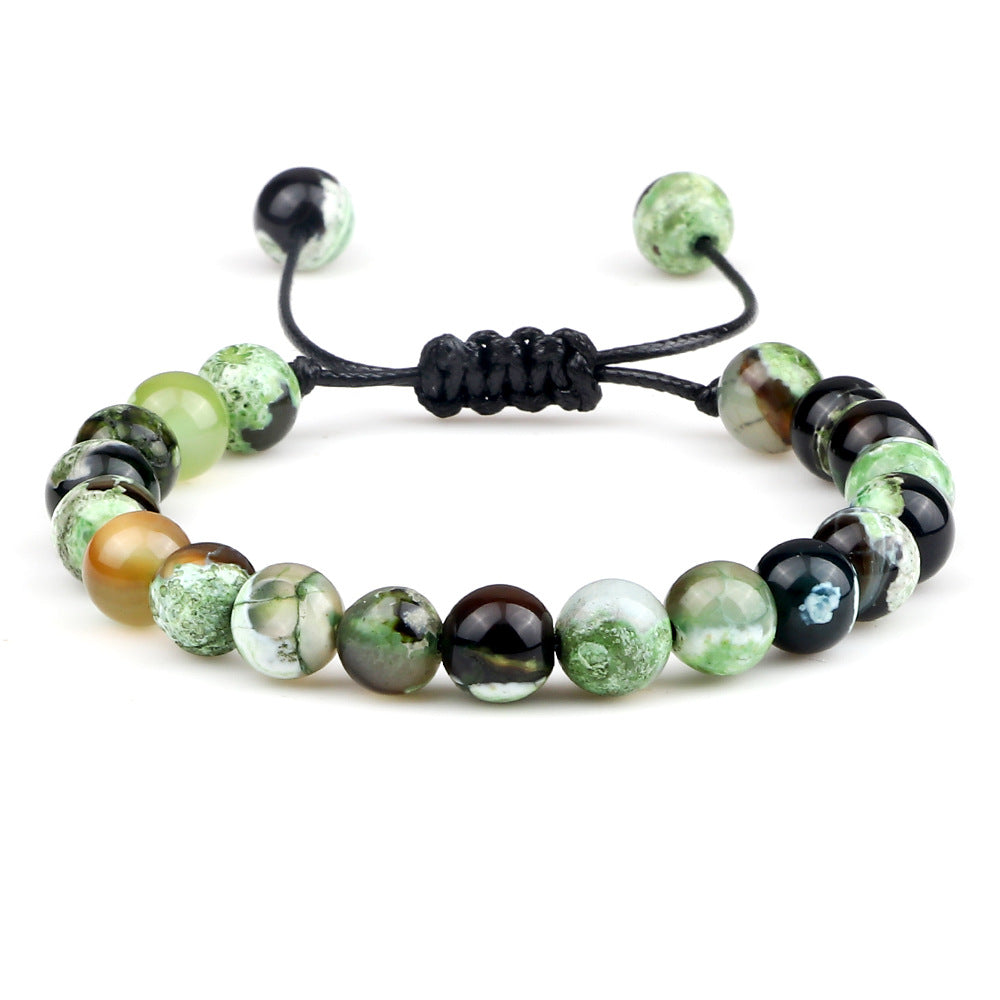 8mm Tiger Eye Stone Beads Bracelet - Adjustable & Braided
