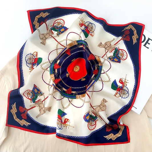 Carriage Silk Warm Scarf - Harajuku Style Square Scarf