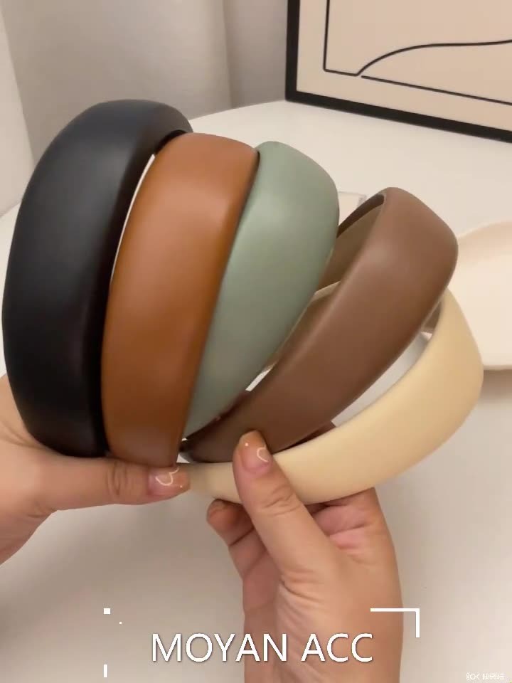 Elegant PU Leather Wide Edge Hair Band