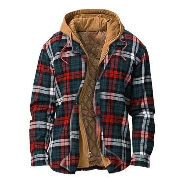 Men's Harajuku Plaid Jacket - Cotton 3D Printed Coat