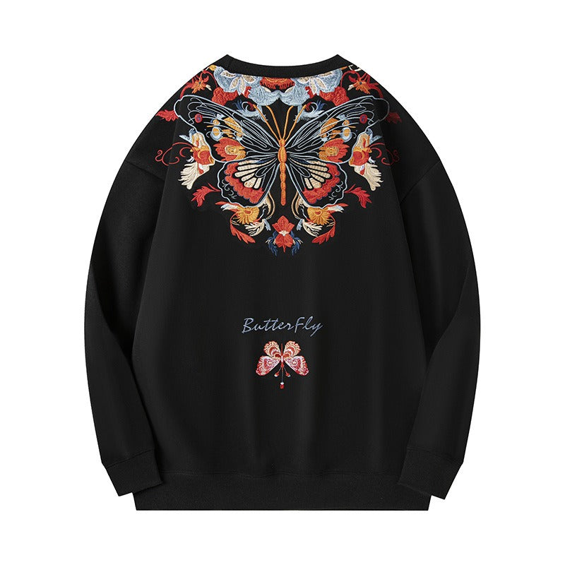 Harajuku Style Retro Sports Pullover Sweatshirt for Men