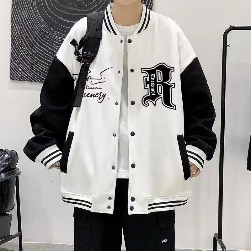 Trendy Harajuku Style Baseball Jacket for Men