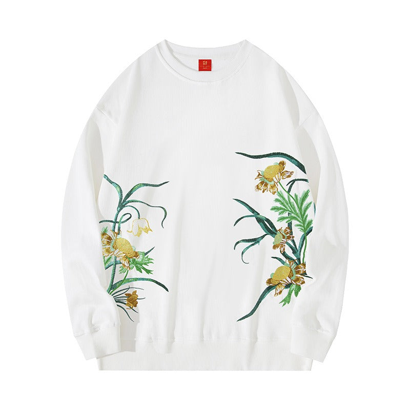 Floral Embroidery Tassel Sweatshirt - Harajuku Style