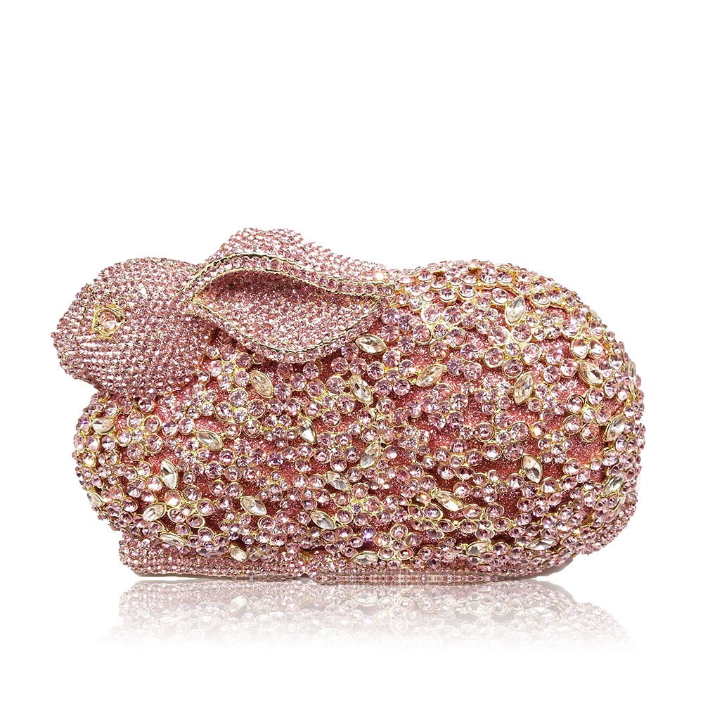 Luxury Rabbit Bunny Crystal Minaudiere Clutch
