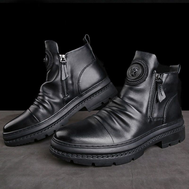 Men's Korean Zipper Boots - Casual Harajuku Style