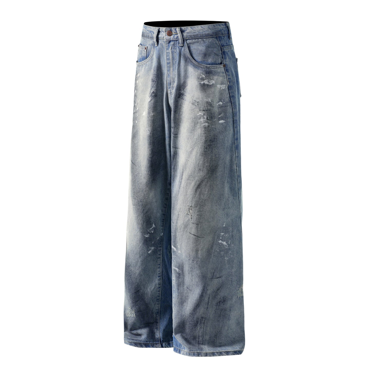 Harajuku Style Washed Distressed Denim Pants