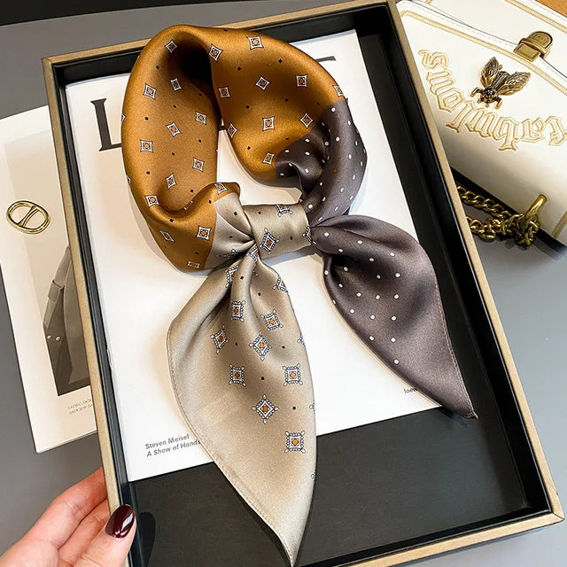 Chic Mulberry Silk Square Scarf - Harajuku Style