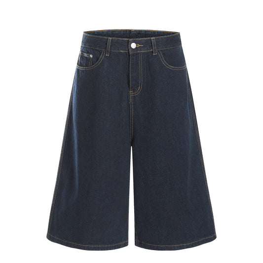 Embroidered Denim Shorts for Men - Harajuku Style