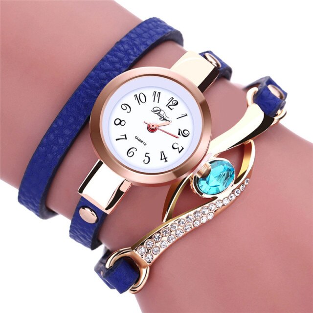 Luxury Gold Bracelet Watch for Women with Eye Gemstone