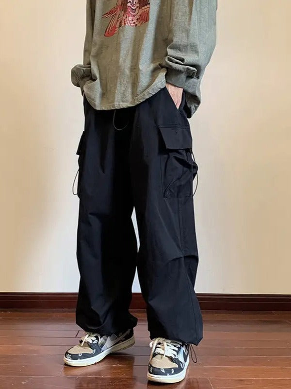 Men's Harajuku Style Loose Straight Overalls
