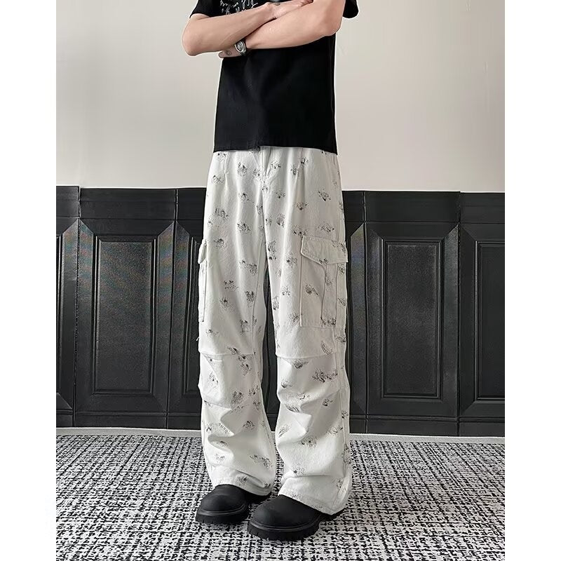 Retro Paint Dot Military Work Pants