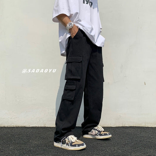 Harajuku Style Loose Fit Workwear Pants for Men