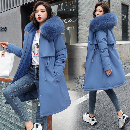Korean Harajuku Big Fur Collar Fleece Jacket for Women