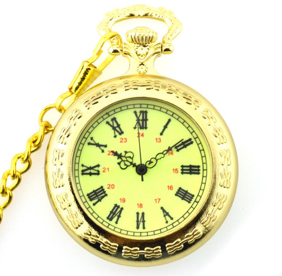 Gothic Big Roman Hollow Pocket Watch - Harajuku Style