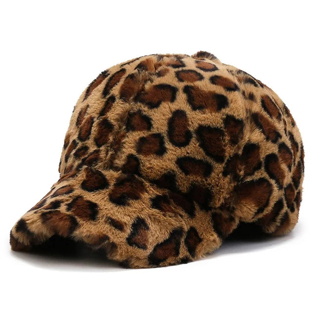 Leopard Print Short Brim Adjustable Baseball Cap