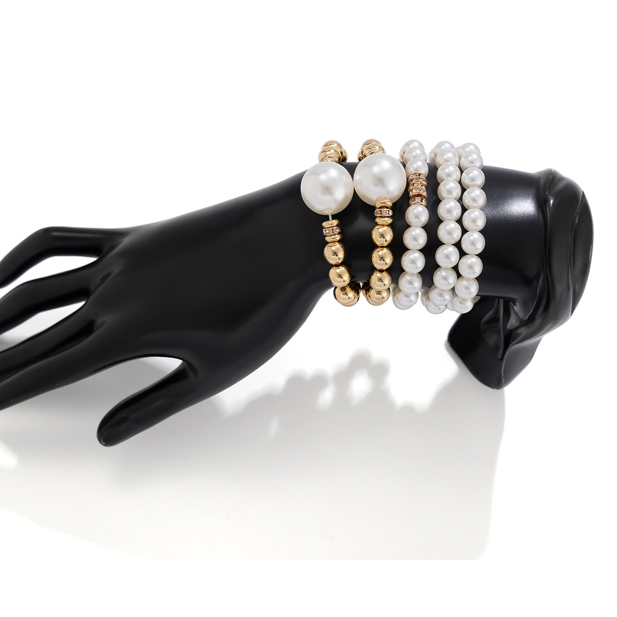 Exaggerated Pearl Layered Bracelet Set – Harajuku Style