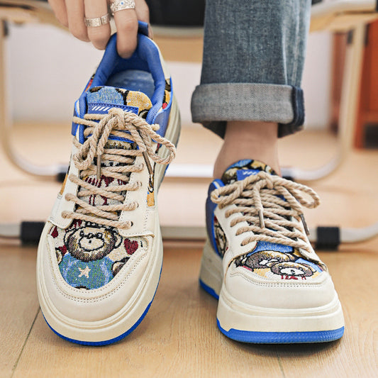 Cute Bear Sneakers - Harajuku Style Low Cut Sports Shoes
