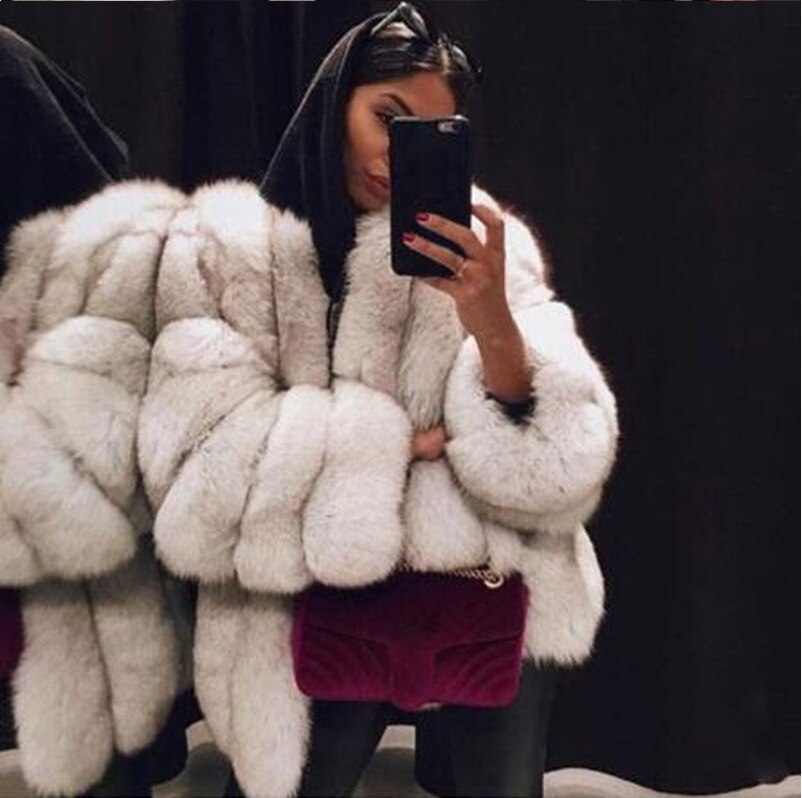 Playful Purple Pink Faux Fur Coat for Women