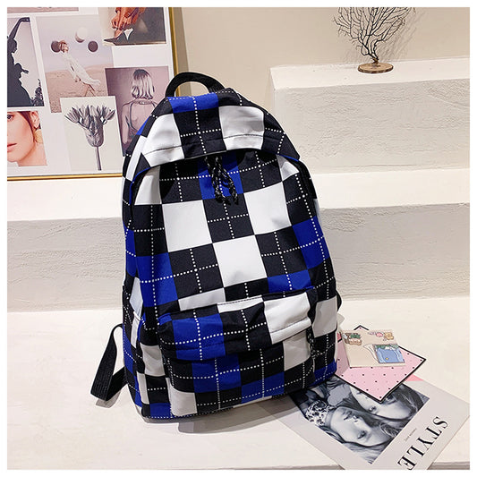 Harajuku Style Plaid Schoolbag - Retro Large Capacity Backpack