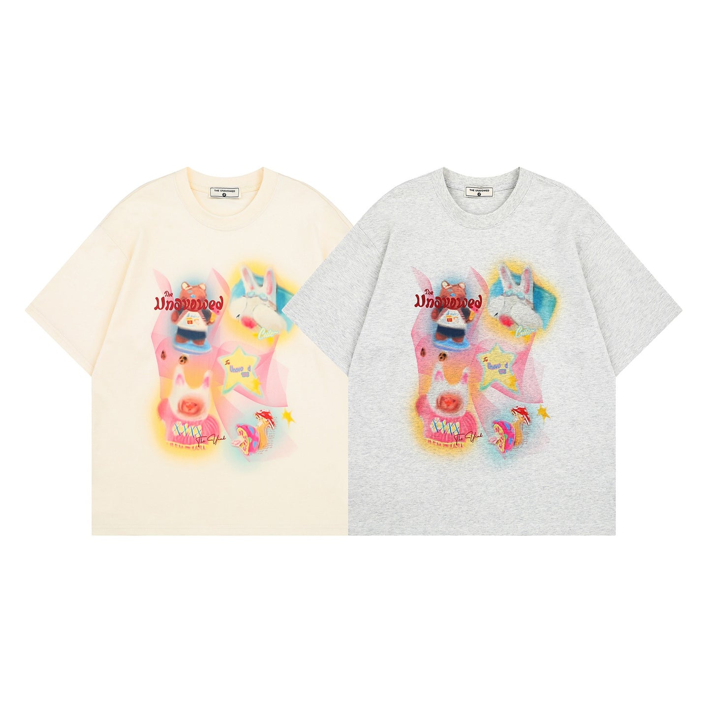 Cartoon Print Loose Fit Short Sleeve T-Shirt